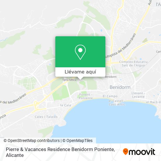 Mapa Pierre & Vacances Residence Benidorm Poniente