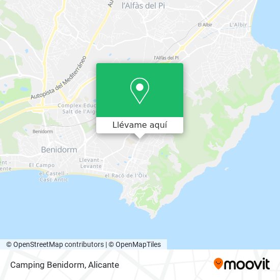 Mapa Camping Benidorm