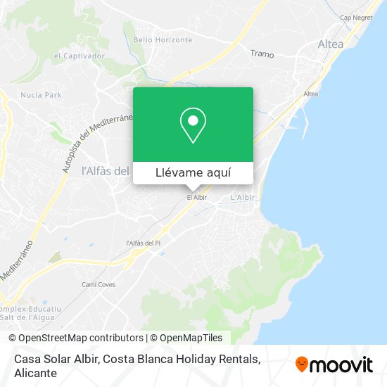 Mapa Casa Solar Albir, Costa Blanca Holiday Rentals