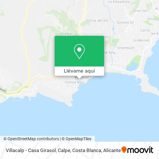 Mapa Villacalp - Casa Girasol, Calpe, Costa Blanca