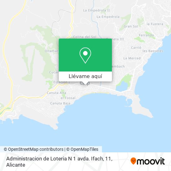 Mapa Administracion de Loteria N 1 avda. Ifach, 11