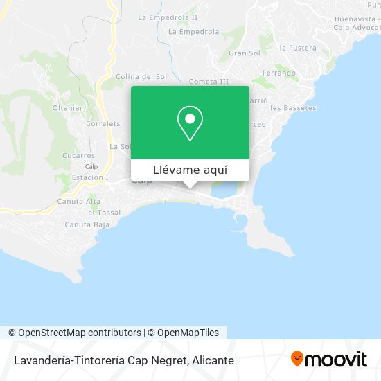 Mapa Lavandería-Tintorería Cap Negret