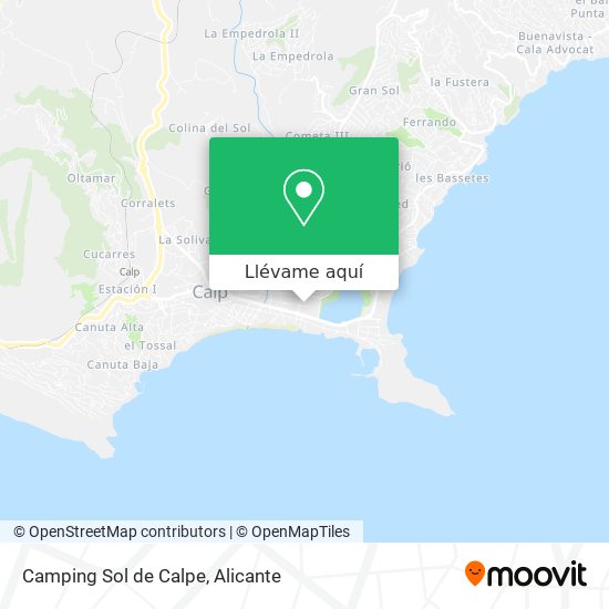 Mapa Camping Sol de Calpe