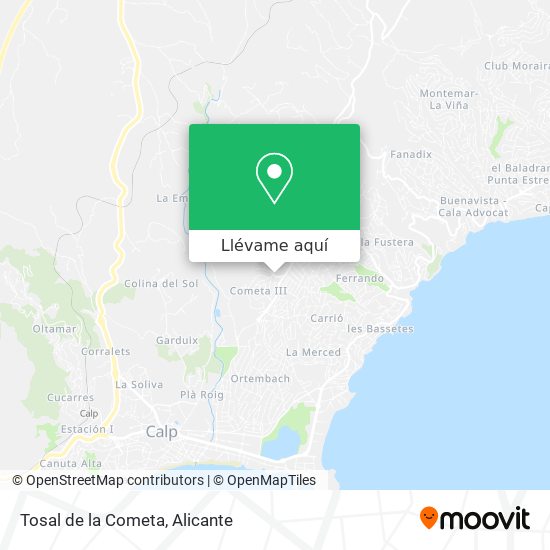 Mapa Tosal de la Cometa