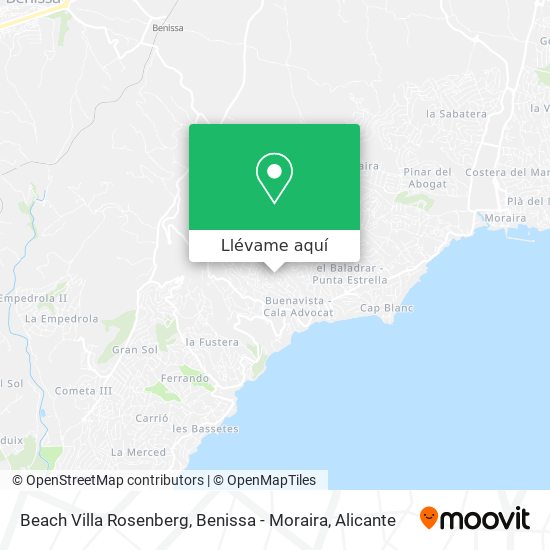 Mapa Beach Villa Rosenberg, Benissa - Moraira