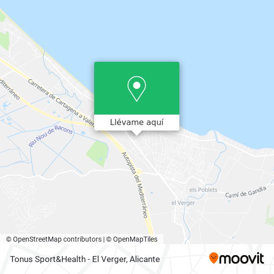 Mapa Tonus Sport&Health - El Verger