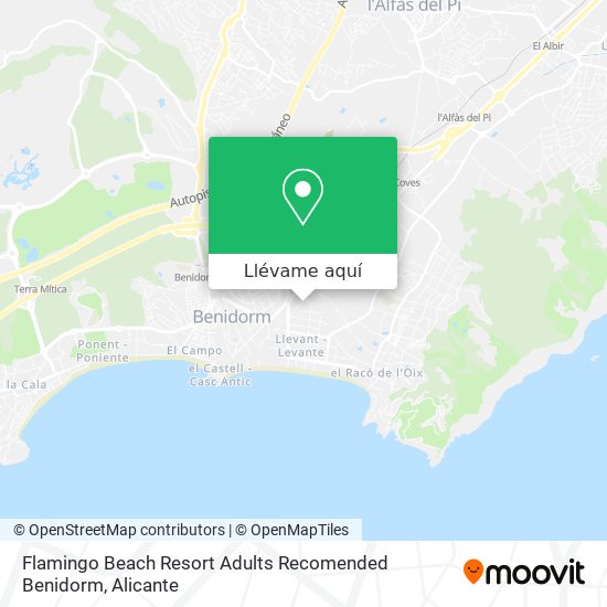 Mapa Flamingo Beach Resort Adults Recomended Benidorm