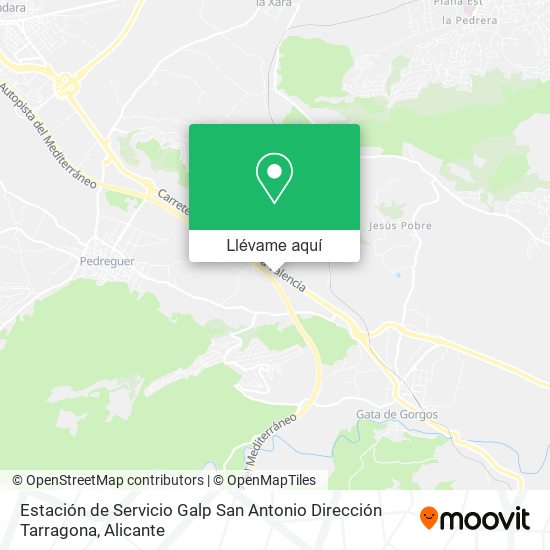 Mapa Estación de Servicio Galp San Antonio Dirección Tarragona