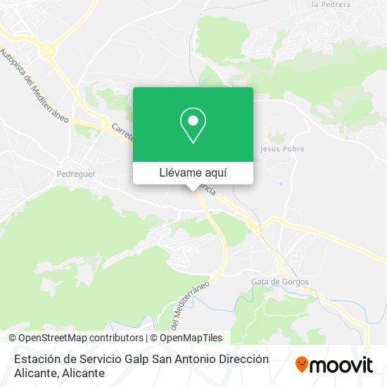Mapa Estación de Servicio Galp San Antonio Dirección Alicante
