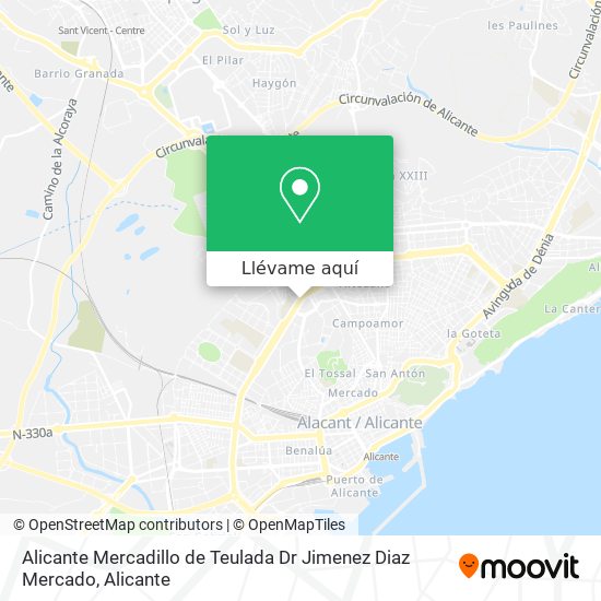 Mapa Alicante Mercadillo de Teulada Dr Jimenez Diaz Mercado