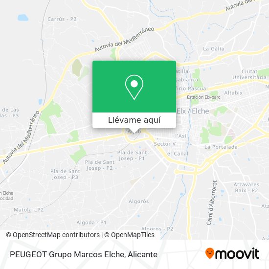 Mapa PEUGEOT Grupo Marcos Elche