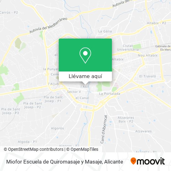 Mapa Miofor Escuela de Quiromasaje y Masaje