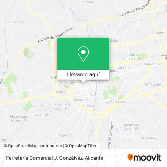 Mapa Ferretería Comercial J. Gonzálvez