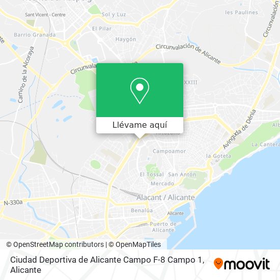 Mapa Ciudad Deportiva de Alicante Campo F-8 Campo 1