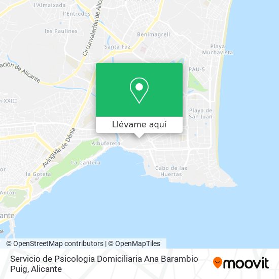 Mapa Servicio de Psicologia Domiciliaria Ana Barambio Puig