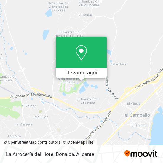 Mapa La Arrocería del Hotel Bonalba