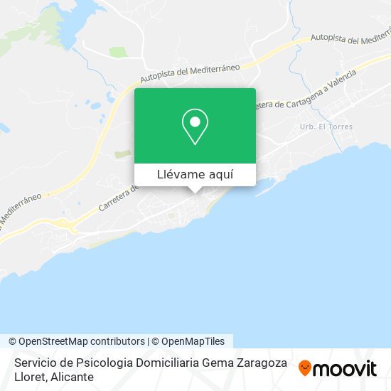 Mapa Servicio de Psicologia Domiciliaria Gema Zaragoza Lloret