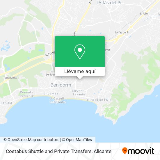 Mapa Costabus Shuttle and Private Transfers