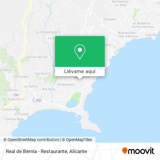 Mapa Real de Bernia - Restaurante