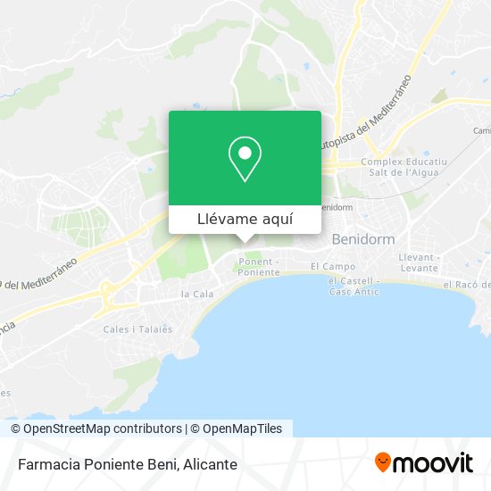 Mapa Farmacia Poniente Beni