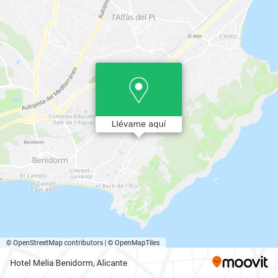 Mapa Hotel Melia Benidorm