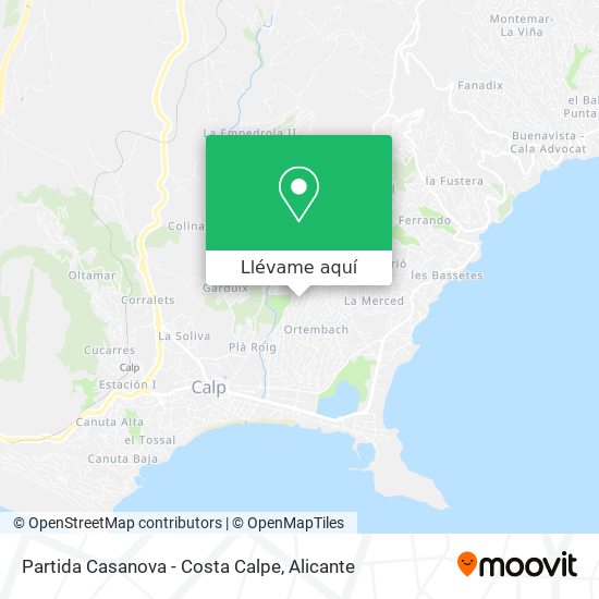 Mapa Partida Casanova - Costa Calpe