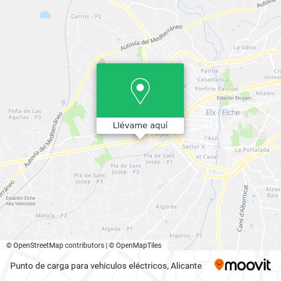 Mapa Punto de carga para vehículos eléctricos