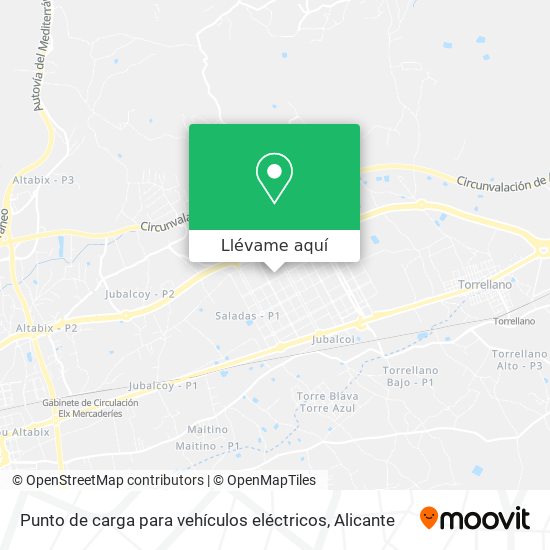 Mapa Punto de carga para vehículos eléctricos