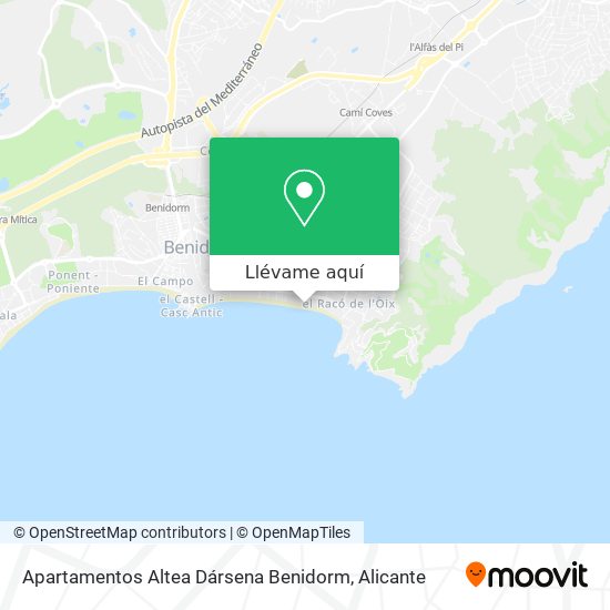 Mapa Apartamentos Altea Dársena Benidorm