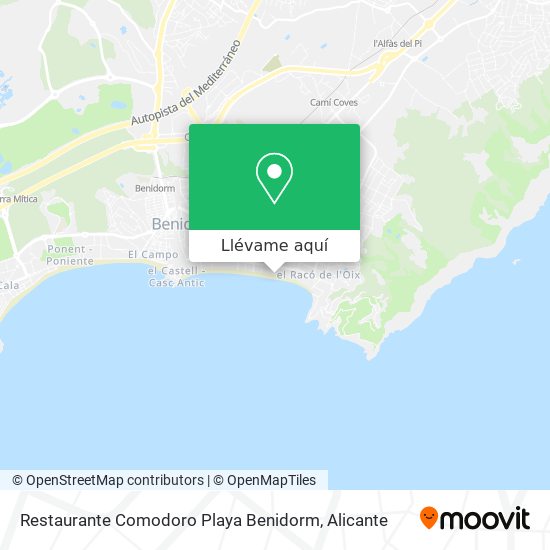 Mapa Restaurante Comodoro Playa Benidorm