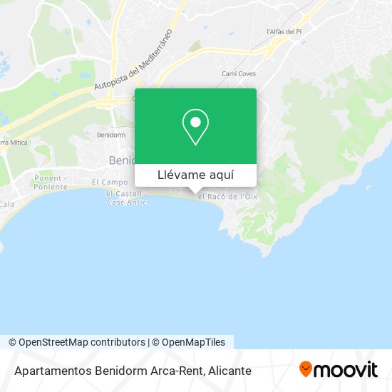 Mapa Apartamentos Benidorm Arca-Rent