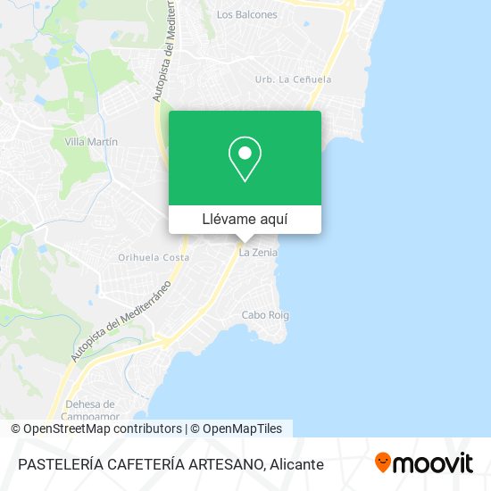 Mapa PASTELERÍA CAFETERÍA ARTESANO