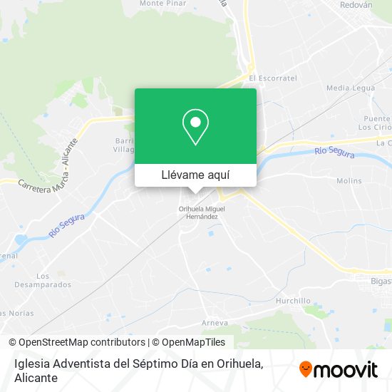 Mapa Iglesia Adventista del Séptimo Día en Orihuela