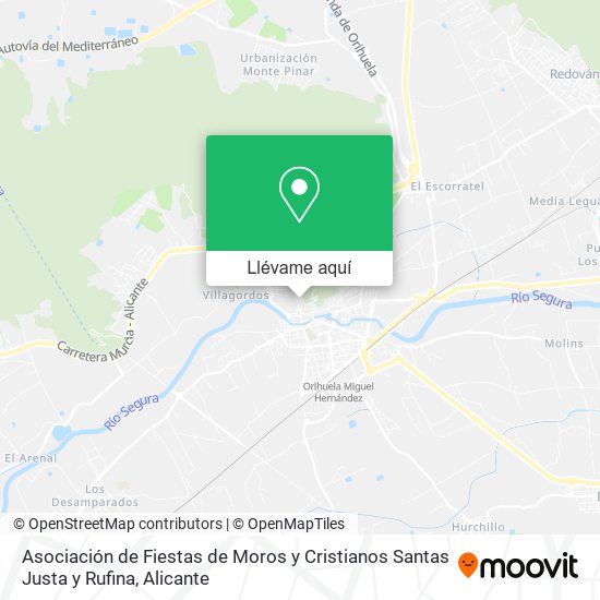 Mapa Asociación de Fiestas de Moros y Cristianos Santas Justa y Rufina