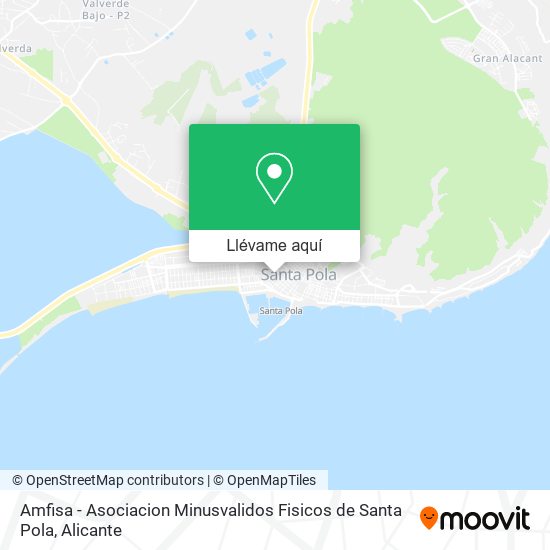 Mapa Amfisa - Asociacion Minusvalidos Fisicos de Santa Pola