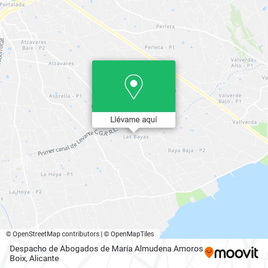 Mapa Despacho de Abogados de María Almudena Amoros Boix