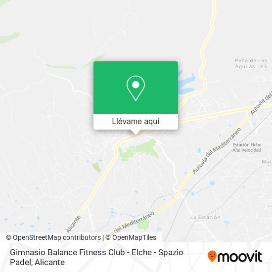 Mapa Gimnasio Balance Fitness Club - Elche - Spazio Padel