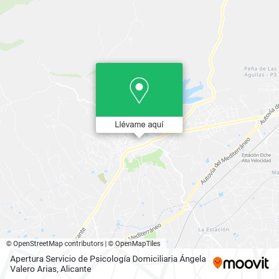 Mapa Apertura Servicio de Psicología Domiciliaria Ángela Valero Arias