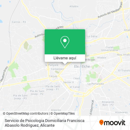 Mapa Servicio de Psicologia Domiciliaria Francisca Abasolo Rodriguez
