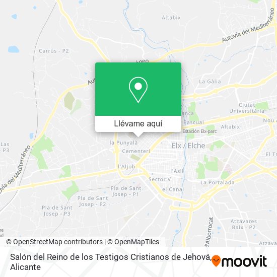 Mapa Salón del Reino de los Testigos Cristianos de Jehová