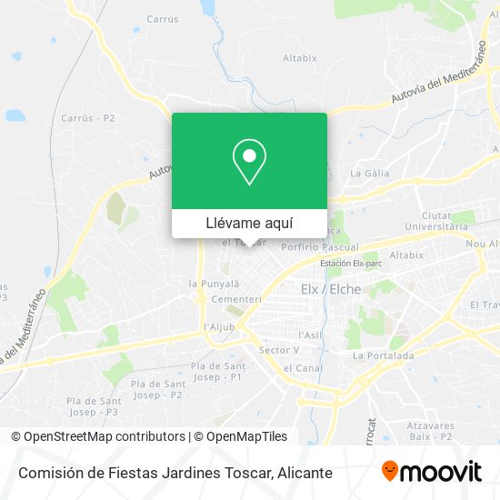 Mapa Comisión de Fiestas Jardines Toscar