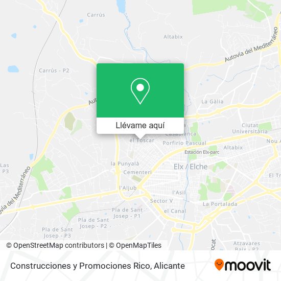 Mapa Construcciones y Promociones Rico