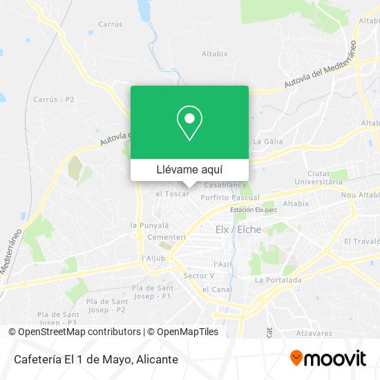 Mapa Cafetería El 1 de Mayo