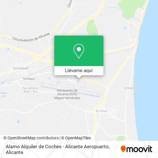 Mapa Alamo Alquiler de Coches - Alicante Aeropuerto