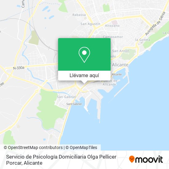 Mapa Servicio de Psicología Domiciliaria Olga Pellicer Porcar