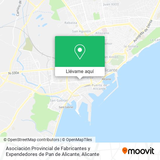 Mapa Asociación Provincial de Fabricantes y Expendedores de Pan de Alicante