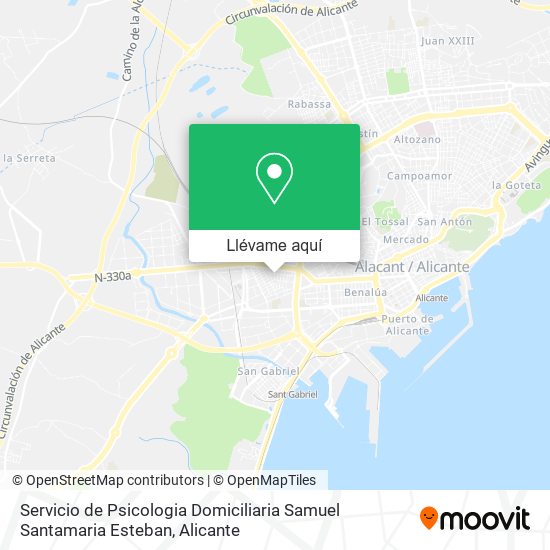 Mapa Servicio de Psicologia Domiciliaria Samuel Santamaria Esteban