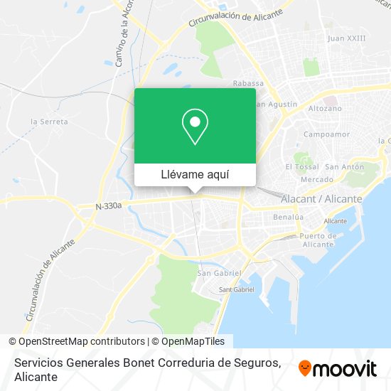 Mapa Servicios Generales Bonet Correduria de Seguros