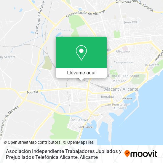 Mapa Asociación Independiente Trabajadores Jubilados y Prejubilados Telefónica Alicante