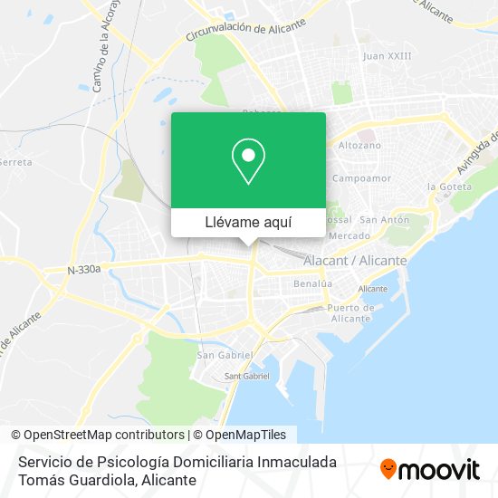 Mapa Servicio de Psicología Domiciliaria Inmaculada Tomás Guardiola